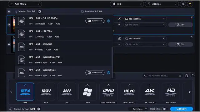 Alt view image 4 of 6 - Movavi Video Converter Premium 2021 Personal license - Download