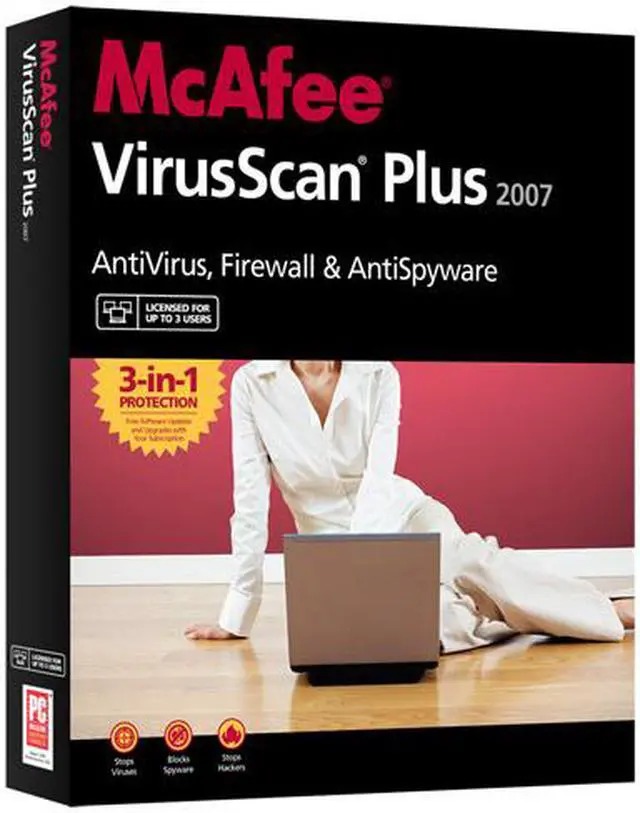 Main image of McAfee Virusscan Plus 2007 3 Users