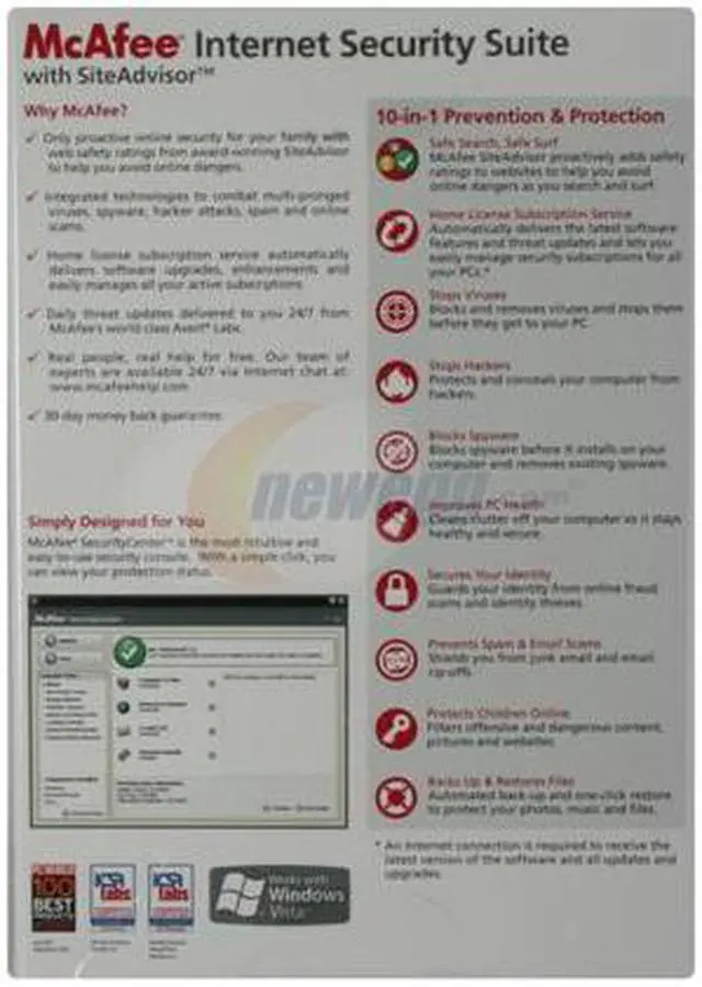Alt view image 2 of 2 - McAfee Internet Security Suite 2008 English 3-user