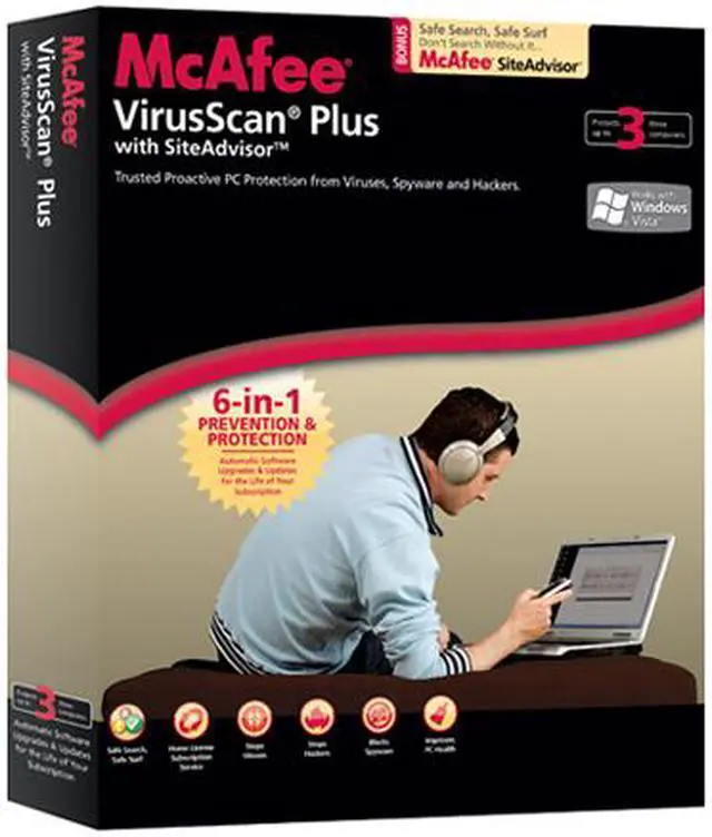 Alt view image 2 of 2 - McAfee VirusScan Plus 2008 English 3-user