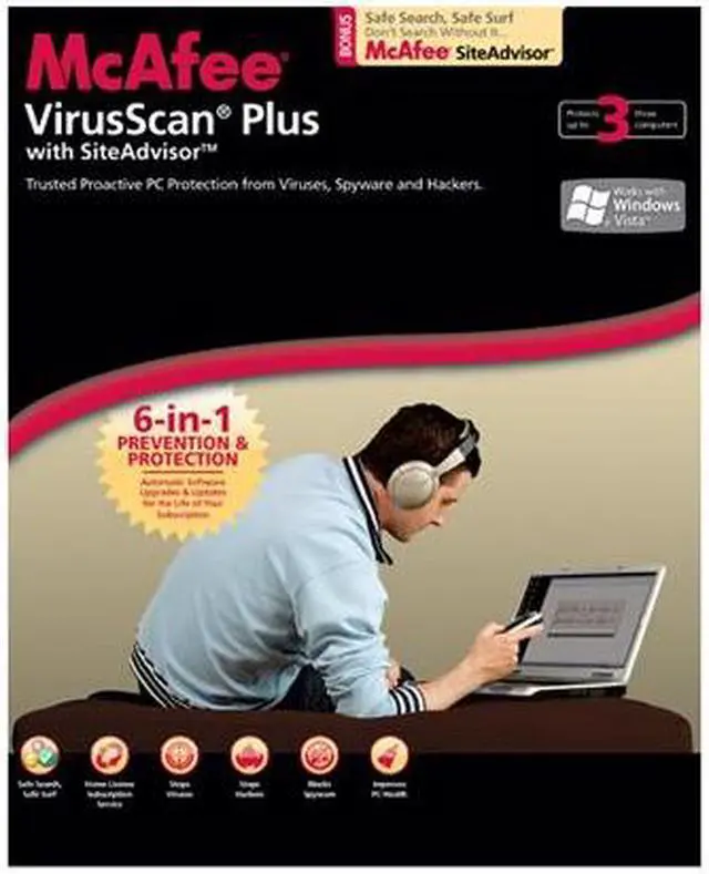 Main image of McAfee VirusScan Plus 2008 English 3-user
