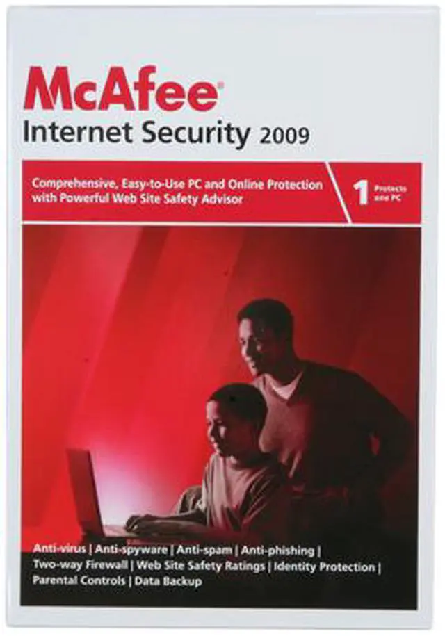 Alt view image 2 of 2 - McAfee Internet Security 2009 1 User