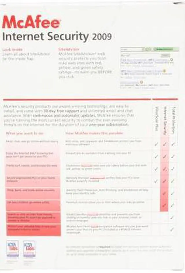 Alt view image 3 of 3 - McAfee Internet Security 2009 3 User