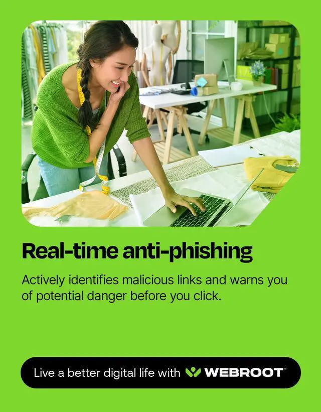 Alt view image 4 of 9 - Webroot Complete Internet Security Complete + Antivirus - 5 Devices - 1-Year – Download Android, Apple iOS, Chrome, Mac OS, Windows