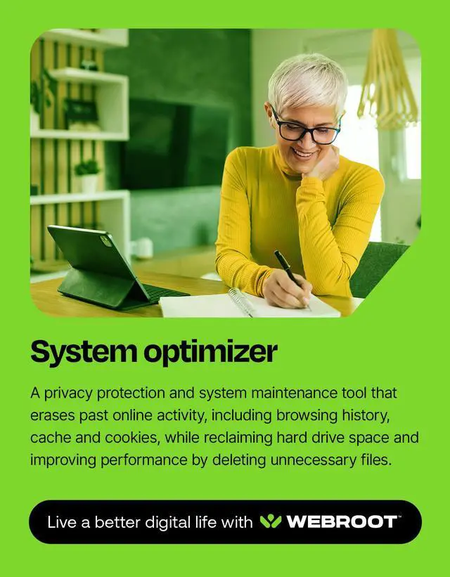 Alt view image 5 of 9 - Webroot Complete Internet Security Complete + Antivirus - 5 Devices - 1-Year – Download Android, Apple iOS, Chrome, Mac OS, Windows