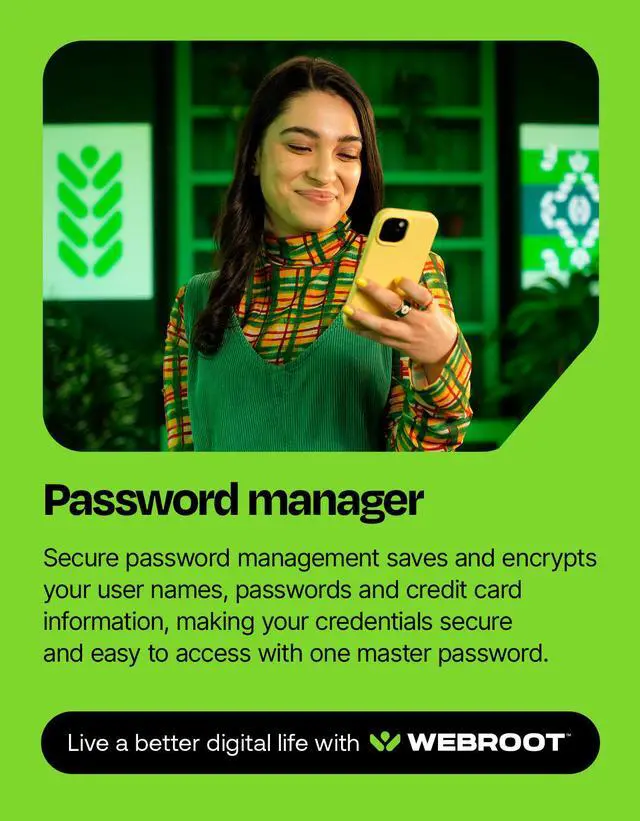 Alt view image 6 of 9 - Webroot Complete Internet Security Complete + Antivirus - 5 Devices - 1-Year – Download Android, Apple iOS, Chrome, Mac OS, Windows
