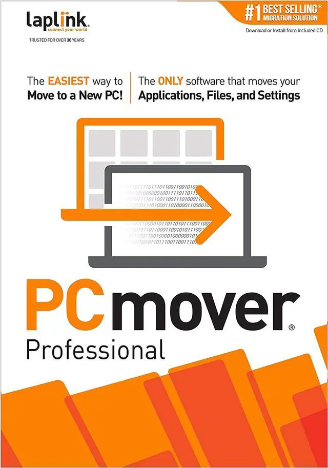 Main image of Laplink PCmover Professional 1 Use - Moves Applications, Files, and Settings to Your New PC - Download