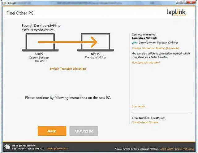 Alt view image 3 of 7 - Laplink PCmover Professional - 1 Use (Moves Applications, Files, and Settings to Your New PC) Download