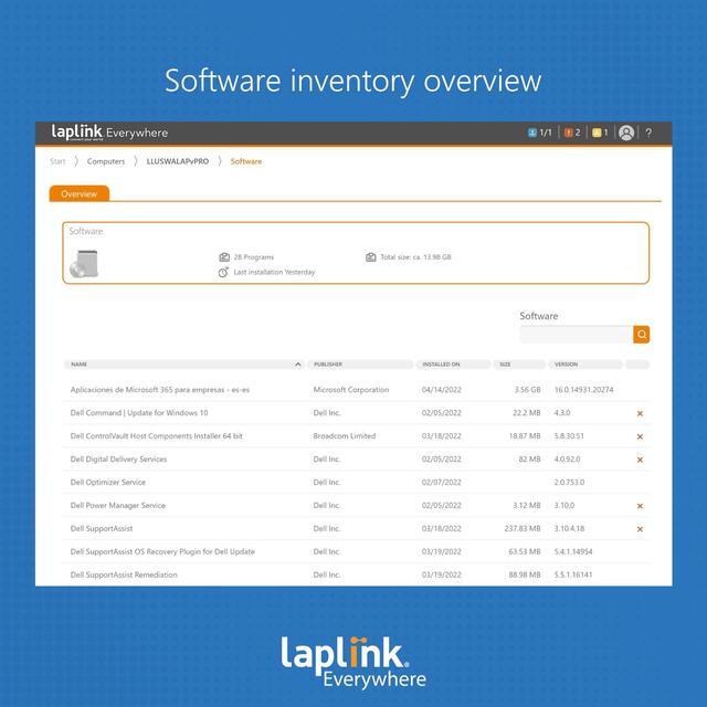 Alt view image 11 of 10 - Laplink Everywhere | Premium license | Remote management of 5 devices for 24 Months