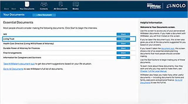 Alt view image 5 of 6 - Nolo Quicken WillMaker & Trust 2021  for Windows - Download