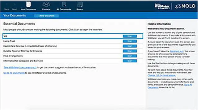 Alt view image 6 of 6 - Nolo Quicken WillMaker & Trust 2021  for Windows - Download