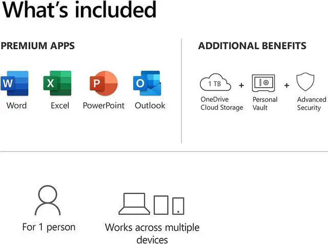 Alt view image 2 of 8 - Microsoft 365 Personal, 1 User 1 Year, Premium Office Apps, 1 TB OneDrive Cloud Storage, Bilingual, PC/Mac Download
