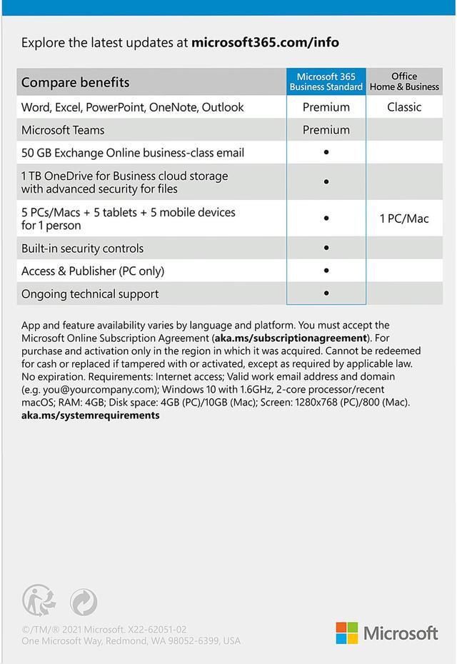 Alt view image 2 of 2 - Microsoft 365 Business Standard | 12-Month Subscription, 1 person | Premium Office apps | 1TB OneDrive cloud storage | PC/Mac Keycard