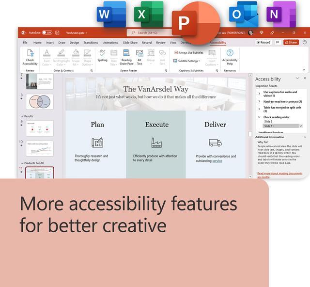 Alt view image 4 of 6 - Microsoft Office Home & Business 2024 | One time purchase, 1 Device | Windows 10/11, Mac - Download