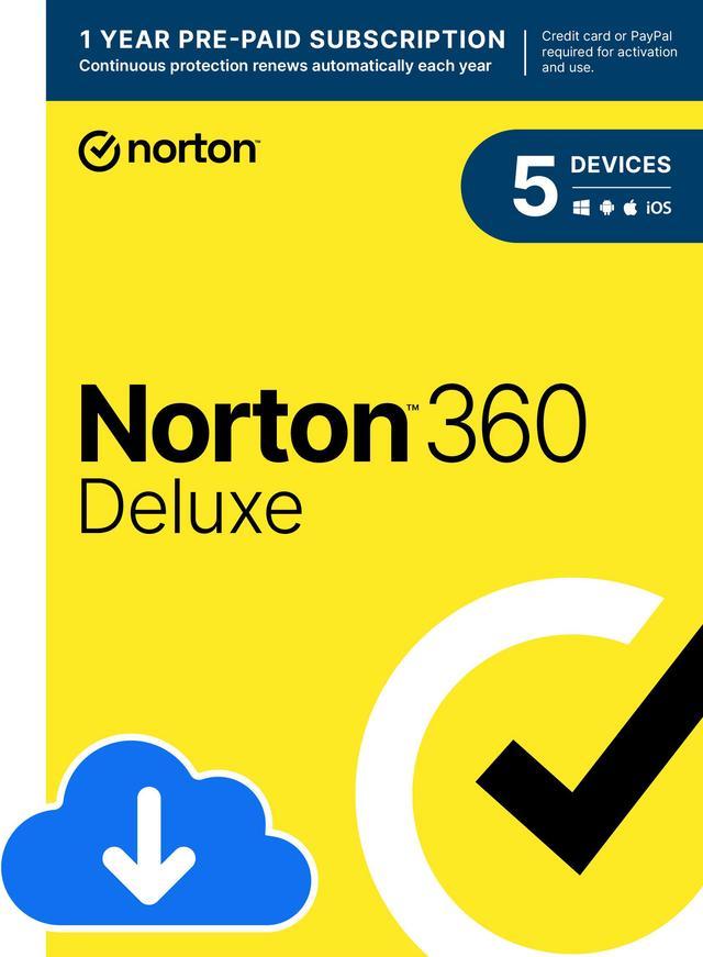 Norton 360 Deluxe 2024 Devices Year With Auto Renewal, 44 OFF