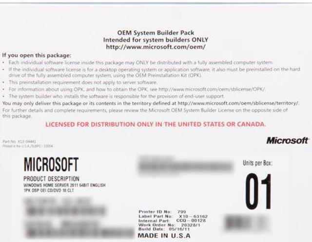 Alt view image 2 of 2 - Microsoft Windows Home Server 2011 64-bit - OEM