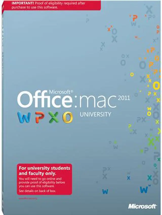 Main image of Microsoft Office Mac University 2011 Mac Academic Edition