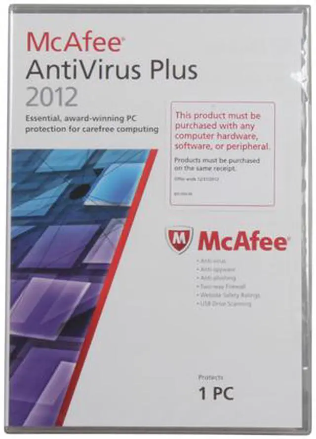 Main image of McAfee Antivirus Plus 2012 - 1 User (Product Key Card) - OEM