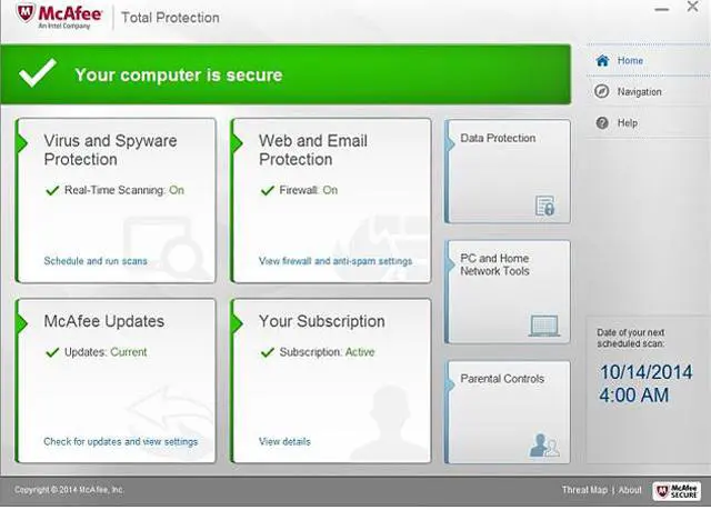 Alt view image 2 of 6 - McAfee 2015 Total Security Protection 1PC 1 Year - Download
