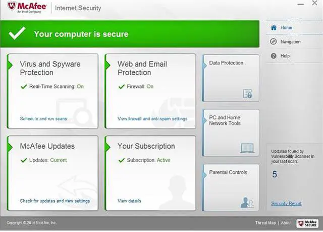 Alt view image 2 of 5 - McAfee Internet Security 2015 - 1 PC