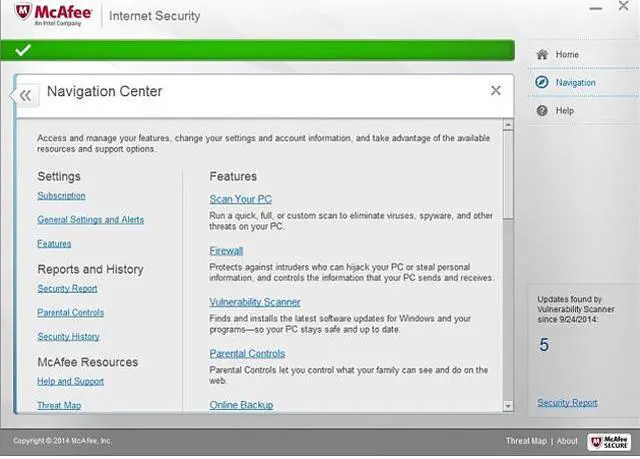 Alt view image 3 of 5 - McAfee Internet Security 2015 - 1 PC