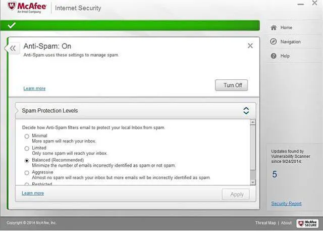 Alt view image 5 of 5 - McAfee Internet Security 2015 - 1 PC