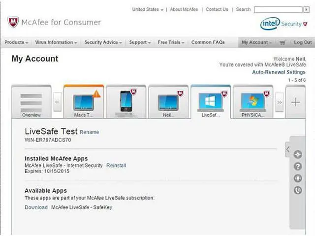 Alt view image 3 of 6 - McAfee LiveSafe 2015