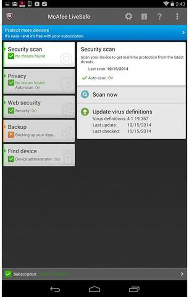 Alt view image 6 of 6 - McAfee LiveSafe 2015