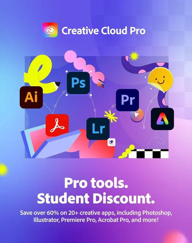 Alt view image 7 of 7 - Adobe Creative Cloud Pro | Student & Teacher Edition | 20+ creative apps plus 100GB Storage | 12-Month Subscription | PC/Mac