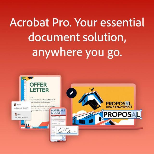 Alt view image 2 of 6 - Acrobat Pro - 12-Month Subscription | PDF Software | Convert, Edit, E-Sign, Protect |Activation Required [PC/Mac Download]