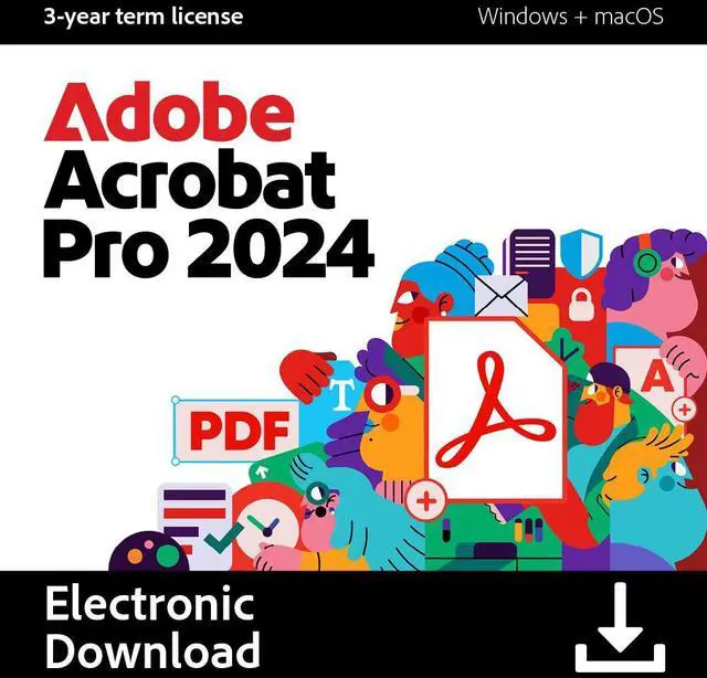 Main image of Adobe Pro 2024 | PC/Mac Code | Software Download | PDF Software | 3- year term license | Activation Required