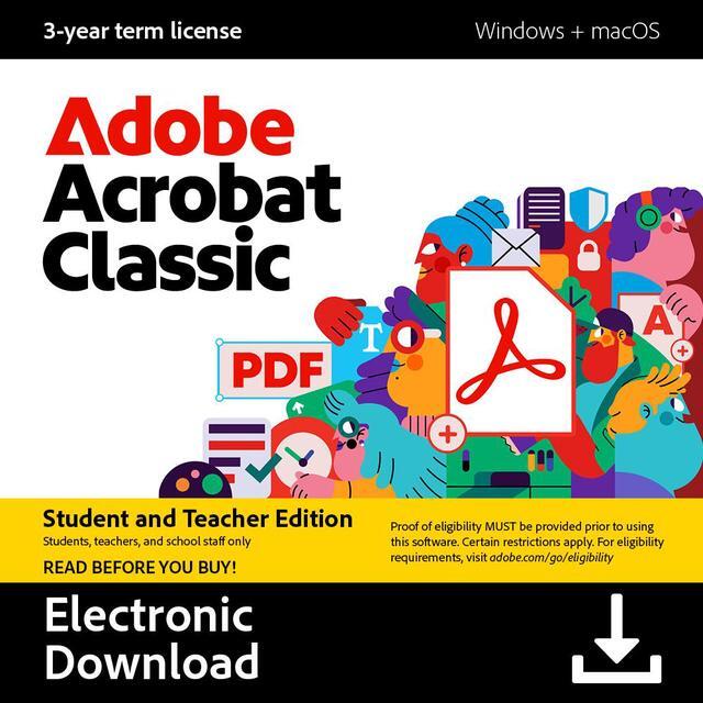 Main image of Adobe Adobe Acrobat Classic Student & Teacher Edition (3-Year Term License) Mac, Windows - Download