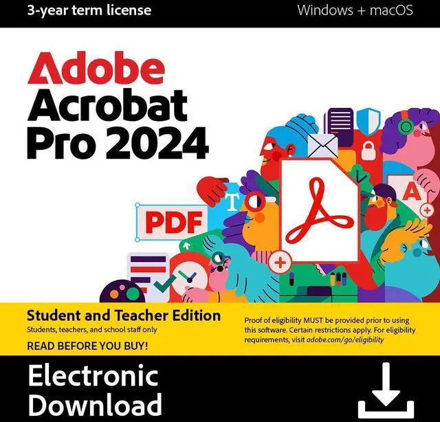 Main image of Adobe Pro 2024 | Student & Teacher Edition | PC/Mac Code | Software Download | PDF Software | 3-year term license | Activation Required