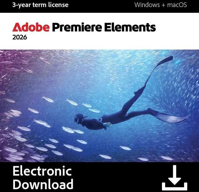 Main image of Adobe Premiere Elements 2026 | PC/Mac | Software Download | Video Editing | 3-year term license | Activation Required