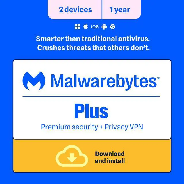 Main image of Malwarebytes Premium + Privacy VPN (Plus subscription) - 2 Device / 1 Year - Download