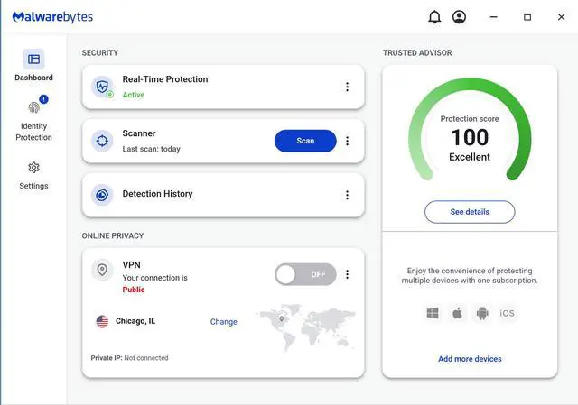 Alt view image 2 of 8 - Malwarebytes Premium + Privacy VPN (Plus subscription) - 4 Device / 1 Year - Download