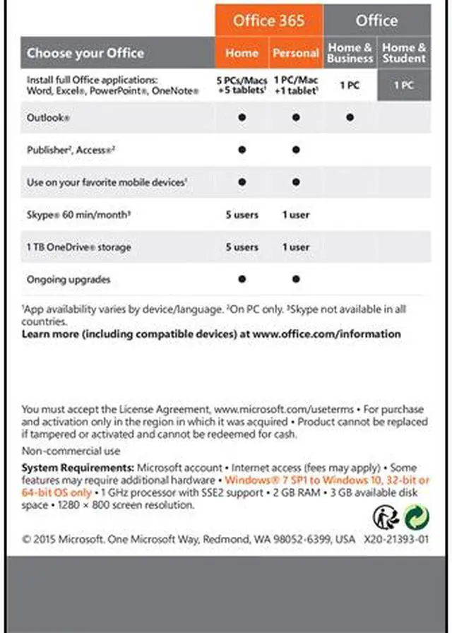 Alt view image 2 of 2 - Microsoft Office Home and Student 2016 Product Key Card - 1 PC