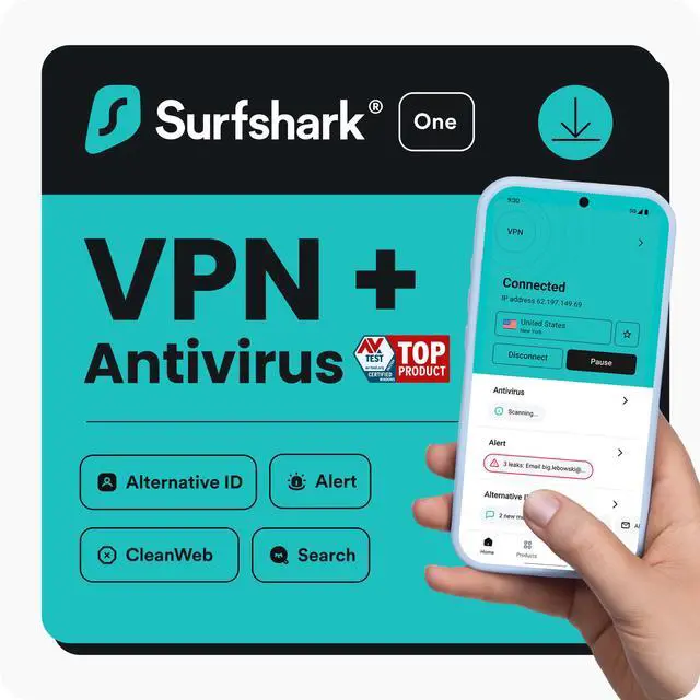 Main image of Surfshark One: Antivirus, VPN - 1 Device / 1 Year - Download