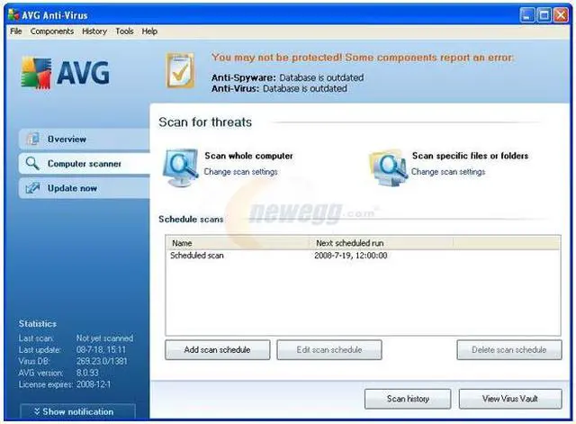 Alt view image 4 of 10 - AVG Anti-Virus & Anti-Spyware V8.0 1User/2Year Small Box
