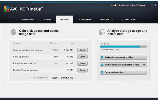 Alt view image 2 of 3 - AVG PC TuneUp 2014 - 3 PCs - Download