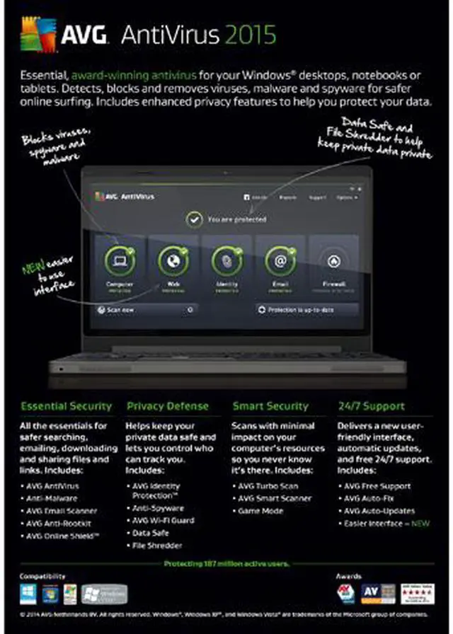 Alt view image 2 of 4 - AVG AntiVirus 2015 - 3 PCs / 2 Years