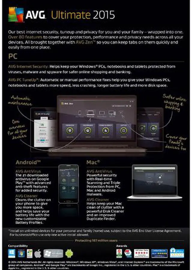 Alt view image 2 of 4 - AVG Ultimate 2015 - Unlimited Devices / 1 Year