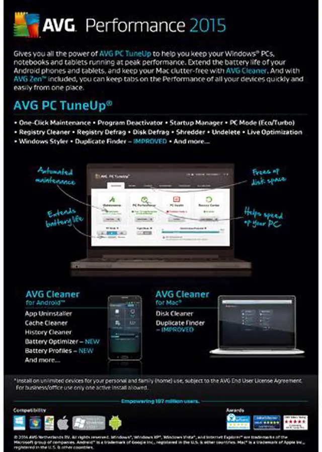 Alt view image 2 of 3 - AVG Performance 2015 - Unlimited Devices / 1 Year