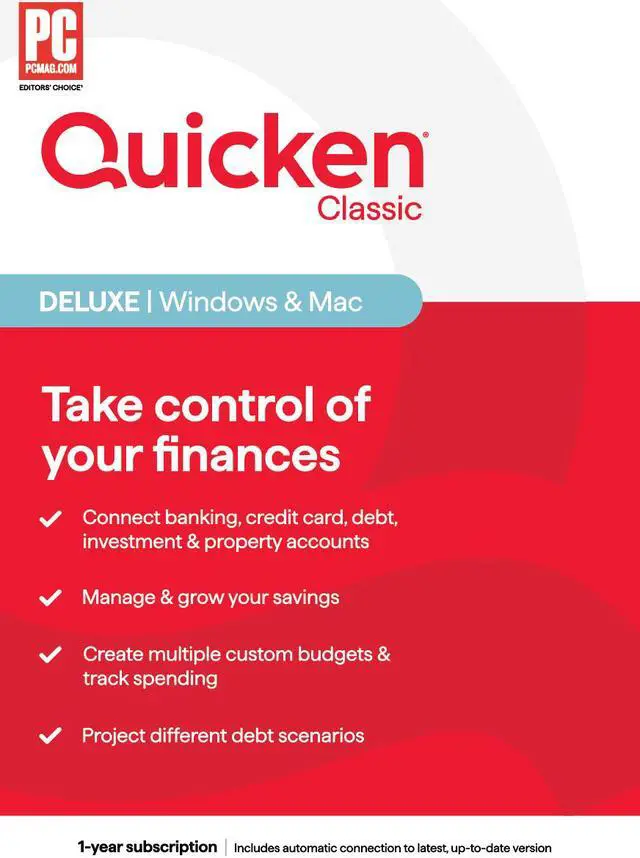 Main image of Quicken Classic Deluxe - 1 Year Subscription (Windows/Mac) [Key Card]
