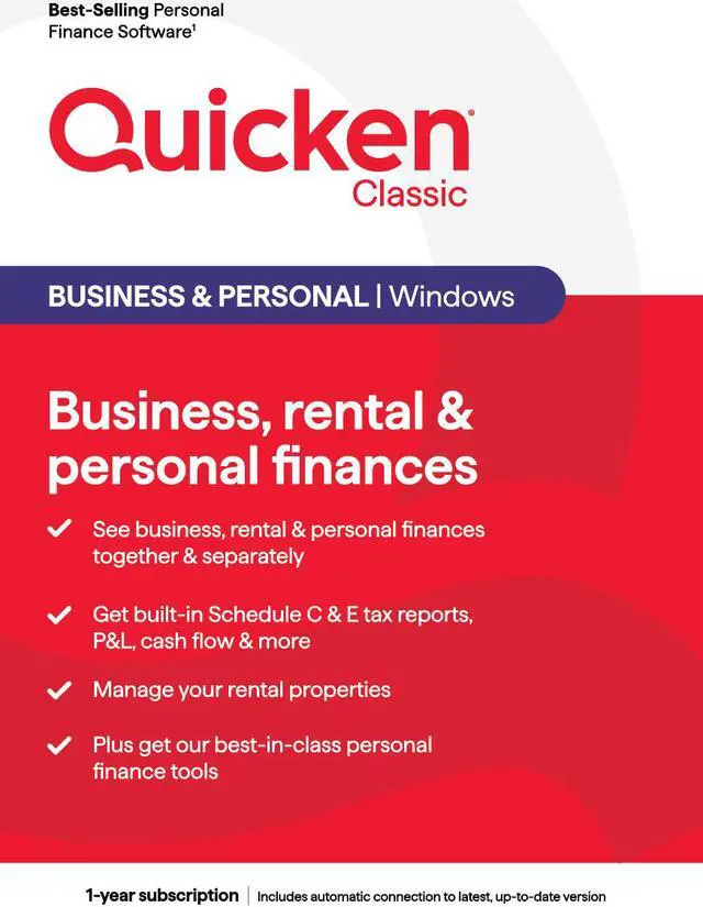 Main image of Quicken Classic Business & Personal - 1 Year Subscription (Windows) [Key Card]