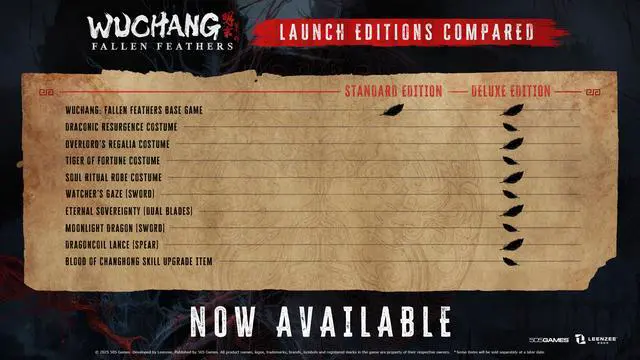 Alt view image 2 of 10 - WUCHANG: Fallen Feathers Deluxe Edition - PC [Steam Online Game Code]