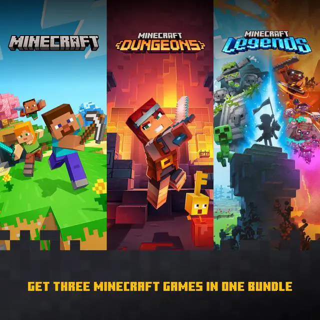 Alt view image 3 of 6 - Minecraft Triple Bundle (Minecraft Java & Bedrock Edition, Minecraft Dungeons, Minecraft Legends) Windows [Digital Code]