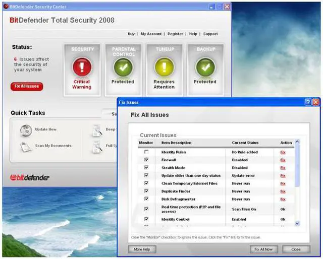 Alt view image 5 of 16 - Bitdefender Total Security 2008 - 2 Year / 3 PC
