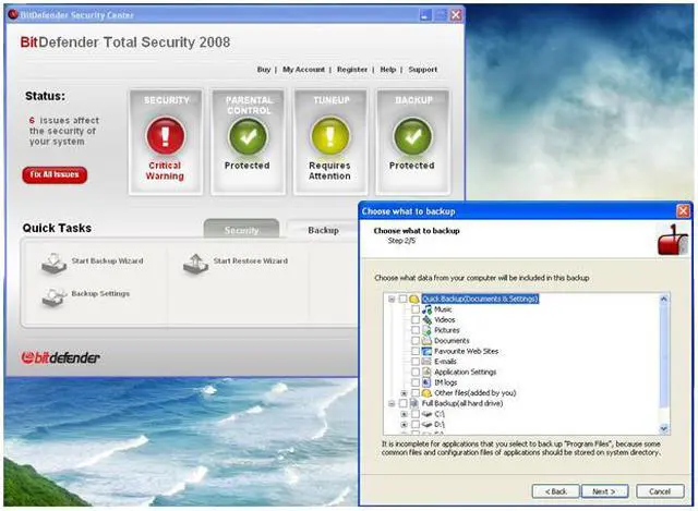 Alt view image 8 of 16 - Bitdefender Total Security 2008 - 2 Year / 3 PC