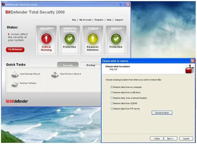 Alt view image 6 of 13 - Bitdefender Total Security 2008 - 2 Year / 3 PC